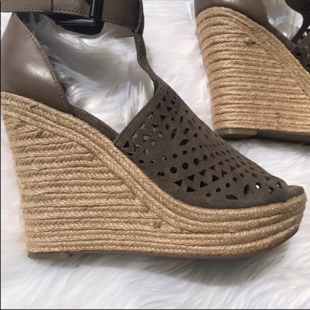Marc Fisher Perforated Suede Hasina Wedges